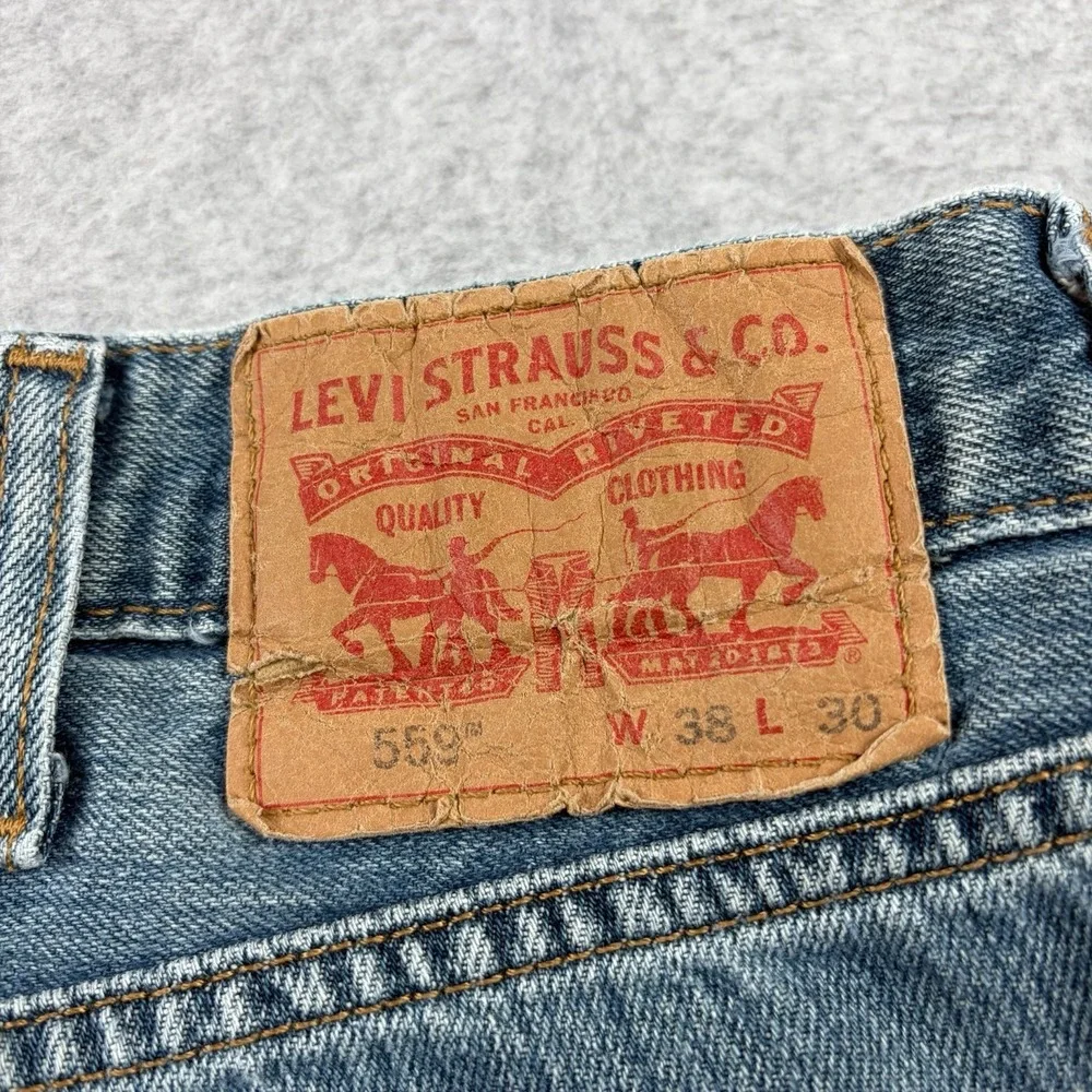 Levi's Jeans Mens 38x30 Blue 559 Relaxed Straight Grunge Skater Baggy Denim‎
